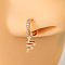 Brass Micro Pave Clear Cubic Zirconia Dangle Hoop Nose Rings, Golden, Snake, Inner Diameter: 8mm