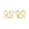 304 Stainless Steel S-Hook Clasps, Real 18K Gold Plated, 7x8x0.8mm, Hole: 2.2mm
