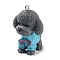 Opaque Resin Puppy Pendants, Dog Charms with Platinum Plated Iron Loops, Gray, 40x30x31.5mm, Hole: 2mm