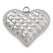 Anti-Tarnish 304 Stainless Steel Pendants, Heart Charm, Stainless Steel Color, 28x30x10mm, Hole: 3mm