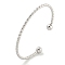 Non-Tarnish Textured 304 Stainless Steel Cuff Bangles, Torque Bangles for Women, Stainless Steel Color, Inner Diameter: 1-7/8x2-5/8 inch(4.9x6.6cm)