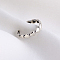 925 Sterling Silver Adjustable Cuff Open Rings for Women, Heart, Silver, US Size 4 1/4(15mm)