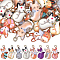 48Pcs 8 Styles Painted Alloy Pendants, Fox Charm, Cadmium Free & Nickel Free & Lead Free, Golden, Mixed Color, 19.5x11.5x2mm, Hole: 1.5mm, 6pcs/style
