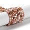 Gradient Color Electroplate Glass Bead Strands, Segmented Multi-color, AB Color Plated, Faceted, Cube, Light Coral, 2.5x2.5x2.5mm, Hole: 0.8mm, about 170~180pcs/strand, 16.93~17.72 inch(43~45cm)