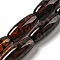 Tibetan Style dZi Beads Strands, Natural & Dyed Agate Beads, Rice with 9-Eye Pattern, Coconut Brown, 30x11mm, Hole: 2~2.5mm, about 10pcs/strand, 12.01''(30.5cm)