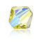 Preciosa® Crystal Beads, Czech Crystal, Bicone(451 69 302 Rondelle), 80250 20000 Acid Yellow AB 2x, 5mm, Hole: 1mm