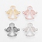 Brass Micro Pave Cubic Zirconia Links, Clear, Angel, Mixed Color, 20x22x2mm, Hole: 1mm