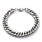 Tarnish Resistant 304 Stainless Steel Cuban Link Chain Bracelets, with Lobster Claw Clasps, Faceted, Stainless Steel Color, 8-7/8x3/8 inch(22.5x1cm)