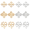 24Pcs 6 Style 201 Stainless Steel Filigree Joiners Links, Mixed Shapes, Golden & Stainless Steel Color, 13~15x12.5~14x1mm, 4pcs/style