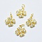 Brass Micro Pave Cubic Zirconia Charms, Long-Lasting Plated, Lead Free & Nickel Free & Cadmium Free, Clover, Real 18K Gold Plated, 14x11.5x2mm, Hole: 3mm