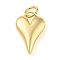 Brass Pendants, with Jump Ring, Real 14K Gold Plated, Heart, 15x10x4mm, Hole: 3.4mm