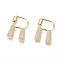 Brass Micro Pave Cubic Zirconia Screw Carabiner Lock Charms, for Necklaces Making, Long-Lasting Plated, Letter, Golden, Clear, Letter.R, 33x23x2.5mm