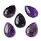 Natural Amethyst Pendants, Teardrop Charms, 30.5x20x6mm, Hole: 1mm