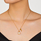 Stainless Steel Shell Water Drill Lock Key Pendant Necklaces, for Women, White,