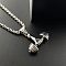 Punk Stainless Steel Hip-hop Dumbbell Fitness Barbell Pendant Necklaces for Men, Stainless Steel Color
