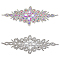 FINGERINSPIRE 2pcs Rhinestone Applique for Dress 2 Styles (Clear/AB Color) Iron on/Sew Crystal Patch Hotfix Diamond Sewing Appliques for Bridal Dress, Gowns, Headpiece, Belt or Other Item Decoration