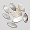Horse Eye Black Lip Shell Links connectors, Light Grey, 22x10x1mm, Hole: 0.5mm