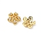 Brass Micro Pave Clear Cubic Zirconia Bead Caps, 5-Petal Flower, Real 18K Gold Plated, 7.5x8x3mm, Hole: 1.2mm