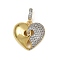 Brass Micro Pave Clear Cubic Zirconia Heart Pendants, Cadmium Free & Lead Free, Rack Plating, Long-Lasting Plated, Real 18K Gold Plated, 33mm, Pendant: 24x25x7mm, Hole: 6x4mm