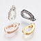 Brass Micro Pave Cubic Zirconia Fold Over Clasps, Lead Free & Cadmium Free, Clear, Mixed Color, 7x14mm, Hole: 1mm