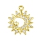 Brass Micro Pave Clear Cubic Zirconia Pendants, Cadmium Free & Nickel Free & Lead Free, Sun with Moon & Star Charms, Golden, 15x12.5x1.5mm, Hole: 1.2mm