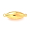 Ion Plating(IP) 304 Stainless Steel Magnetic Clasps with Loops, Oval, Real 18K Gold Plated, 22x8mm, Hole: 1.2mm