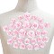 3D Rose Flower Polyester Computerized Embroidered Ornament Accessories, for Costume, Hat, Bag, Pink, 42x10mm and 28x11mm, 30pcs/box