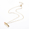 304 Stainless Steel Pendant Necklaces, with Enamel, Pencil, Golden, 460x1mm