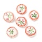 Flower Theme Handmade Porcelain Beads, Round, 19.5~20.5x7.5~8.5mm, Hole: 1.5~1.6mm