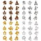 48Pcs Constellation Charm Pendant Twelve Zodiac Sign Pendants Alloy Charm for Jewelry Necklace Bracelet Earring Making Crafts, Mixed Color, 17x16mm