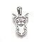 Tarnish Resistant 304 Stainless Steel Puppy Pendants, Chihuahua Dog, Stainless Steel Color, 25x17x2mm, Hole: 3x6.8mm