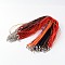 Jewelry Making Necklace Cord, Organza Ribbon & Waxed Cotton Cord & Iron Clasp, Mixed Color, 430x6mm