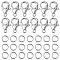 50Pcs Zinc Alloy Lobster Claw Clasps, Parrot Trigger Clasps, with 150Pcs Iron Open Jump Rings, Platinum, 12x6mm, Hole: 1.2mm