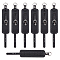 PU Leather Pendant Decorations, Rectangle, Black, 149x24x6.5mm, Hole: 10mm