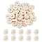 40Pcs Natural Wood Beads, Flat Round, Undyed, Antique White, 30x10mm, Hole: 7mm