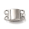 Non-Tarnish 304 Stainless Steel Multi-Strands Magnetic Slide Clasps, 2-Strand, 4-Hole, Rectangle, Stainless Steel Color, 10.5x19x6mm, Hole: 2.5mm