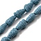 Dyed Natural Lava Rock Beads Strands, Conch Shape, Steel Blue, 18~19x12~13x9~10mm, Hole: 1.4mm, about 22pcs/strand, 15.55''(39.5cm)