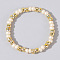 Glass Seed Beads Finger Rings for Women, Antique White