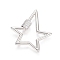 Brass Micro Pave Clear Cubic Zirconia Screw Carabiner Lock Charms, for Necklaces Making, Quick Links, Star, Platinum, 35x30x5.5mm