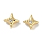 Brass Micro Pave Cubic Zirconia Beads, Cadmium Free & Nickel Free & Lead Free, Star, Real 18K Gold Plated, 9x8.5x5.5mm, Hole: 1.5mm