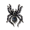 Halloween Spider Alloy Rhinestones Brooches for Party Wear, Capri Blue, 65x45mm