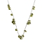 304 Stainless Steel Cubic Zirconia Teardrop & Flat Round Bib Ball Chain Necklaces for Women, Stainless Steel Color, Olive Drab, 17.28 inch(43.9cm)
