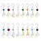 Glass Pendant Decorations, with Stainless Steel S-Hook, Teardrop, Mixed Color, 82mm, 8pcs/set, 2 sets/box