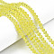 Glass Beads Strands, Faceted, Rondelle, Yellow, 6x5mm, Hole: 1mm, about 80~85pcs/strand, 38~40cm
