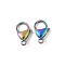 304 Stainless Steel Lobster Claw Clasps, Ion Plating(IP), Rainbow Color, 13x8x3.5mm, Hole: 1.6mm