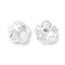 Brass Caps, 5-Petal, Flower, Silver, 13x6mm, Hole: 1mm
