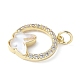 Подвески из латуни микропаве с фианитами и стеклом KK-F892-50G-01-2