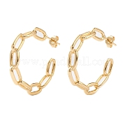 Полукруглые серьги-кольца из латуни EJEW-J101-06G