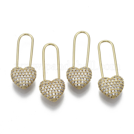 Серьги в виде английских булавок из латуни KK-R137-009G-NF-1