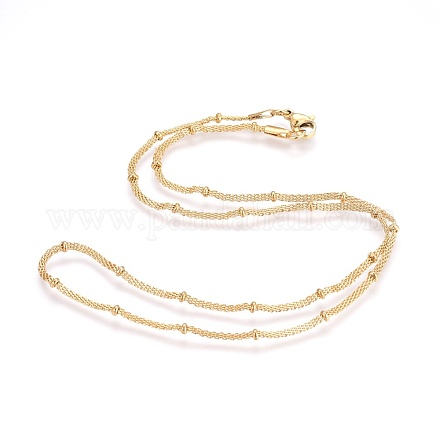 Ожерелья из сетчатой цепочки из нержавеющей стали 304 NJEW-F248-10B-G-1